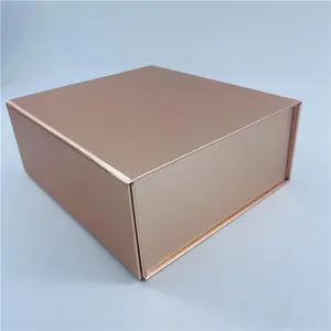 Luxe Roségouden Papieren Verpakking Opvouwbare Geschenkdoos Voor Pruikenbundels Verlengstuk Verpakkingsdozen Ontwerp Met Magnetische Sluiting