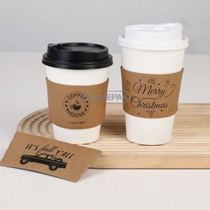 Manchons de gobelets jetables pour boissons chaudes et froides, biodégradables, à double paroi, avec logo personnalisé - Product Image 5