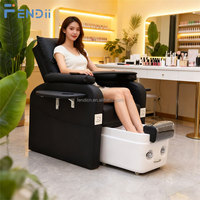 Mobilier de salon de beauté moderne Bain à remous sans canalisation Foot Spa Chaise de pédicure pour salon de manucure