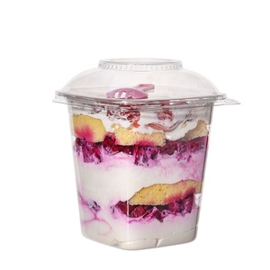 Lesui - Nuevos Vasos Desechables Cuadrados de 24oz para Postres, Vasos de Plástico para Helado, Yogur y Postres con Tapa y Cuchara - Product Image 5