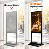 Pantalla LCD Digital de Señalización Digital de 43 Pulgadas y 3000 Nits con Brillo Automático, Sistema Android para Publicidad