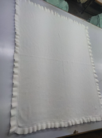 Couverture en coton biologique OEKO Tex à volants, 100% coton, pour bébé nouveau-né, couverture en tricot pointelle, bord à volants, couverture de lit toute saison