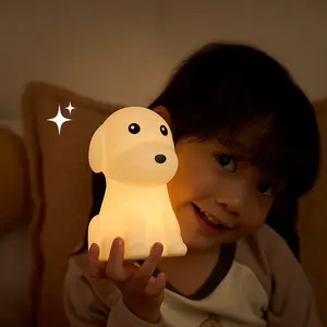 Haute qualité LED souple Silicone veilleuse dessin animé ours tapotant lampe chambre décor tactile capteur Table lumière