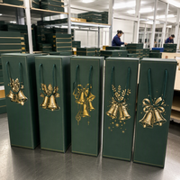 Scatola Regalo di Lusso per Vino Personalizzata Eco-Friendly OEM ODM in Cartone con Manico in Corda Finestra a Finissima Griglia Goffratura UV