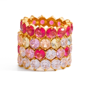 Anillo de Acero de Titanio con Circonita, Estilo Lujoso y de Alta Gama que No se Destiñe, Joyería Inoxidable Transfronteriza - Product Image 5