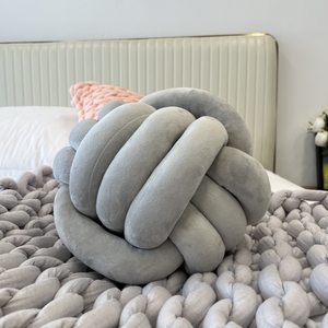 Home Decor Velvet Knitted Stress-relieving Knot <strong>Pillow</strong> Skillfully Hand-knotted Memory Foam Filling Hugget <strong>Snuggle</strong> Ball - Product Image 3