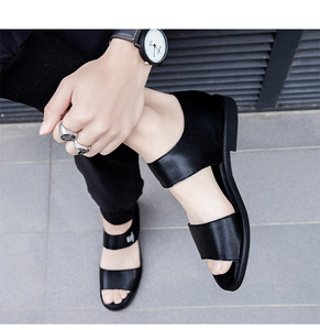 Sandalias de piel auténtica para hombre, calzado de talla grande, Chanclas de playa - Product Image 6