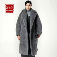 Veste Teddy pour femmes, veste d'hiver de luxe 2026, veste longue d'hiver de haute qualité en laine d'alpaga et cachemire épaisse pour femmes