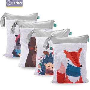 Happy FLUTE กระเป๋าแฟชั่น, กระเป๋าเปียก30*40ซม. 2ซิปกระเป๋าผ้าอ้อมใช้ซ้ำได้ - Product Image 1