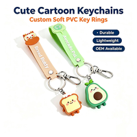 Porte-clés promotionnels personnalisés écologiques imprimés UV en gros, porte-clés en PVC souple 3D avec personnage de dessin animé, logo d'entreprise, cadeau d'entreprise