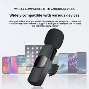 K9 2.4G Mini taşınabilir kablosuz yaka klip mikrofon C yaka mikrofonu için canlı gösteri yayın röportaj Vlog kısa Video - Product Image 3