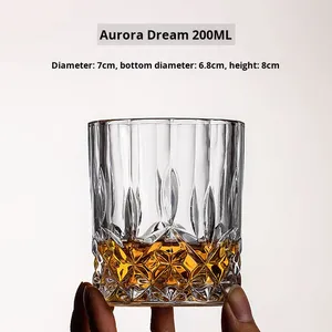 High-End Embossed Whiskey <strong>Glass</strong> <strong>Cup</strong> for Home Use Elegant Bar KTV Wine <strong>Glass</strong> for Classical Spirits &amp; Liquor High Value Drinkware - Product Image 5
