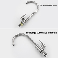 Robinet de cuisine en acier inoxydable 304 de haute qualité, moderne et élégant, à montage sur plan, monotrou, rotatif à 360 degrés