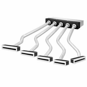 Kit de conductos rectangulares flexibles de aluminio de 5 zonas con aislamiento para aire acondicionado, ventilación retráctil con actuador manual, diseño minimalista - Product Image 1