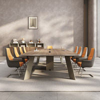 Table de réunion de bureau en bois de luxe moderne et contemporaine, mobilier de salle de conférence pour négociations