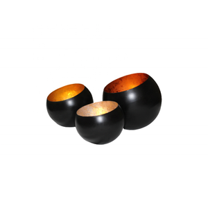 Decorative Votive Candle Holder <b>Iron</b> Material Round Shape Eco-Friendly Durable Black Coated Finish for Home Decor - Product Image 2