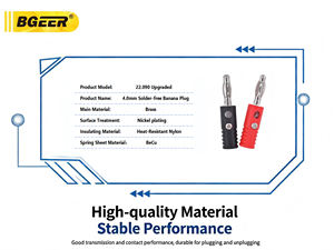 Conector <span class=keywords><strong>Banana</strong></span> de 4mm, Adaptador de Teste de Nylon Revestido de Cobre Niquelado, Terminal de Alto-falante Amplificador Sem Solda - Product Image 4