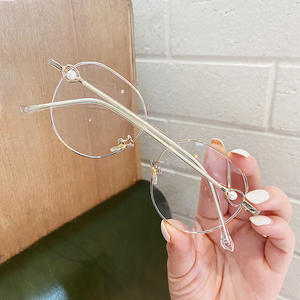 Qianai – lunettes rondes anti-lumière bleue pour femmes, monture de taille moyenne, verres en ac, pont nasal standard, design irrégulier, P4 6070 - Product Image 5