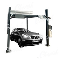 Élévateur de stationnement automatique à entraînement hydraulique homologué CE, double élévateur de véhicules, empileur de stockage, 4 poteaux, 2 niveaux, commande par bouton, capacité de charge 3500 kg