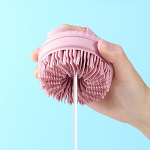 Custom Design <b>Bathroom</b> <b>Accessories</b> Reusable Silicone Soft Bath Brushes with Refill Design for Body Wash - Product Image 1