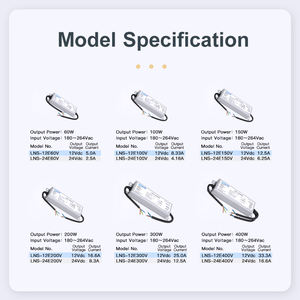 Alimentation électrique à découpage à large plage de tension, étanche IP67, boîtier en aluminium, tension constante, taille compacte, 60W-400W, 12V24V, projecteur LED - Product Image 4