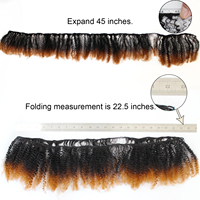 Extensions de cheveux naturels afro crépus bouclés Marley courts à coudre, 100 % fibres protéinées douces avec closure