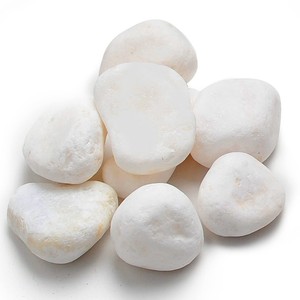 Premium Natural Snow White Polished Pebble Tumbled <b>Stones</b> for Garden Landscaping, Aquarium, Decoration & Indoor Out - Product Image 1