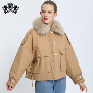 Veste en duvet <span class=keywords><strong>de</strong></span> <span class=keywords><strong>canard</strong></span> pour femme, Parka d'hiver avec col en fourrure <span class=keywords><strong>de</strong></span> renard, vêtement d'extérieur épais et chaud, manteaux bouffants - Product Image 3
