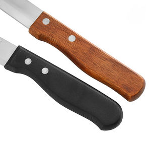 Ustensiles de cuisine et vaisselle en acier inoxydable pour hôtel avec manches en plastique noir, couteau à steak à lame semi-dentelée, couteau à viande - Product Image 2