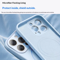 Coque de téléphone magnétique en silicone liquide pour 16 Pro Max avec bouton de caméra intégré, design minimaliste, finition mate, protection intégrale