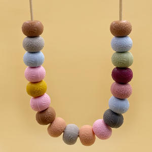 2025 nueva llegada 15mm cuentas redondas de silicona en relieve Floral para decoración joyería chupete cadena pluma hacer accesorios DIY - Product Image 5