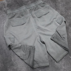 Custom Men's Solid Color 100% Cotton Shorts Drawstring Casual Loose Fit Breathable Knitted Distressed Washed Design Shorts - Product Image 2