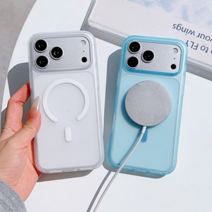 Coque de téléphone portable magnétique mate en PC rigide dépoli simple pour iPhone 17 Air 16 15 14 13 12 Pro Max, coque arrière colorée, vente en gros - Product Image 2
