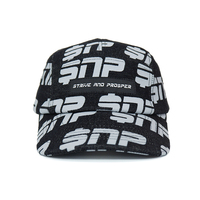 Basketball Team Cool 5 Panelssports Cotton Net Back Gorras de béisbol Negro Blanco Gorra de béisbol personalizada