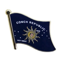 Badge drapeau Conch Republic (Key West) avec procédé de peinture au four et estampage, souvenirs promotionnels pour le sport et la fête nationale