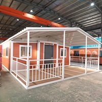 Maison conteneur préfabriquée de luxe prête à l'emploi, extensible, 5 chambres, design moderne, villa en panneaux sandwich d'acier, hôtel, supermarché