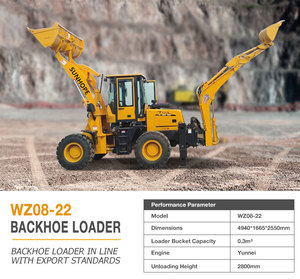 Neue 4WD Gelenk-Bagger lader maschine mit Radlader <span class=keywords><strong>Mini</strong></span> lader Eaton Hydraulik zylinder Kleiner Bagger lader - Product Image 4