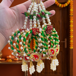 Gota Patti Floral Colgante de pared Diseño de loro Toran indio Decoración de la boda Colgador Puerta principal Colgante Decoración de la fiesta del té - Product Image 4