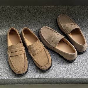 Mocasines Retro de Punta Redonda para Hombre, Primavera-Verano, de Una Pieza, Sin Cordones, de Cuero, Suela Blanda, Modernos - Product Image 4