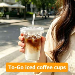 2000 Pack 16 oz Clear Disposable Break Resistant Leak Proof BPA-Free Iced Coffee Smoothie Cups Lids <b>Straws</b> for Cold <b>Drinks</b> - Product Image 5