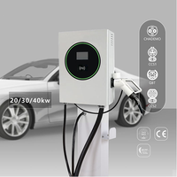 Borne de recharge rapide murale commerciale CCS2 DC 20 kW avec câble de 5 m pour véhicules électriques, usage domestique et commercial, certifiée CE