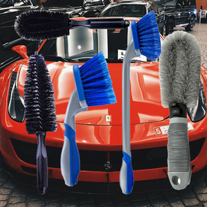 Jiayan Car Tire Brush Extended Handle <b>Wheel</b> Rim Cleaning Brush For Tire Crevices Cleaning - Product Image 1