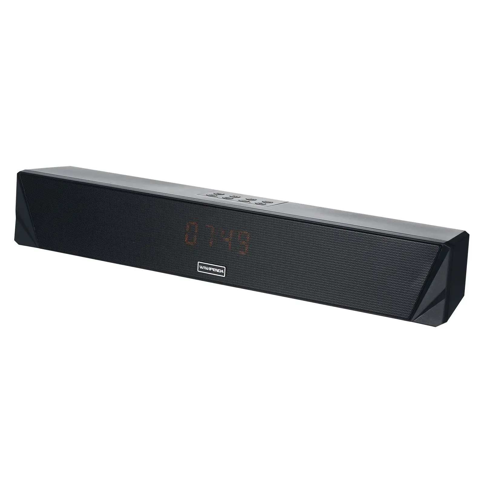 L7 Clock Desktop Speaker Wireless BT 5.0 Soundbar Alarm Clock Time Display 10W Loudspeaker with RGB Light AUX IN USB TF C