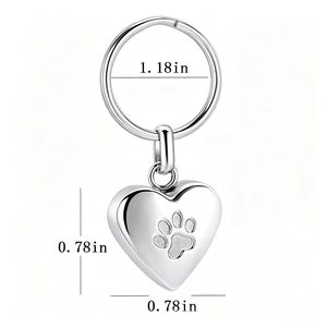 Gantungan Kunci Bentuk Hati untuk Abu Jenazah dari Baja Tahan Karat 316L Berlapis Emas 18K Pvd NPet Paw,  OEM/ODM, Kenang-kenangan Memorial dengan Perlengkapan Pengisian - Product Image 5