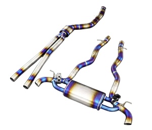 Выхлопная система Catback из титанового сплава с синим покрытием для BMW 240 540 840 X3 X4 X5 3.0T, с одинарной средней трубой и глушителем - Product Image 3