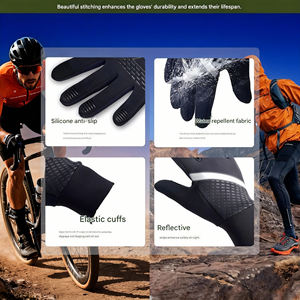 Fabrieksdirect lederen winterrijhandschoenen met volledige vingers - ademende handschoenen met halve vingers, antislip, schokabsorberende palm, waterdicht, unisex - Product Image 4