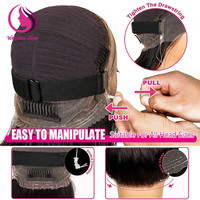 Peluca de Cabello Humano con Frente de Encaje 360 Full HD, Pre-Depilada, Invisible, de 40 Pulgadas, sin Pegamento, con Ondas Profundas, 13X6