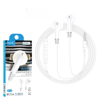 Écouteurs filaires semi intra-auriculaires 3,5 mm à bas prix, basses riches, ajustement confortable, logo personnalisé, vente en gros, cordon de 1,2 m, matériau ABS+TPE