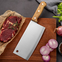 Hachoir à viande en acier inoxydable de style chinois pour la cuisine domestique, idéal pour couper les os et les légumes, style serbe, pour usage professionnel des chefs.