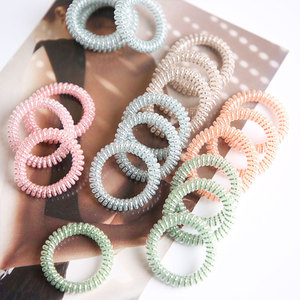 Élastiques à cheveux transparents perlés en spirale, haute élasticité, couleur unie, pour usage quotidien, attaches pour queue de cheval, bandes élastiques, boucles pour cheveux - Product Image 1